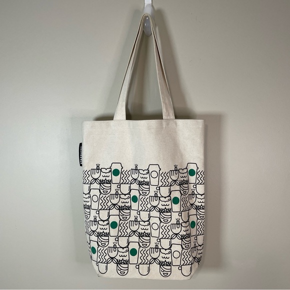Starbucks Handbags - Starbucks 2017 Lined Canvas Travel Tote Bag Siren Coffee Mug Cup Print Shopping